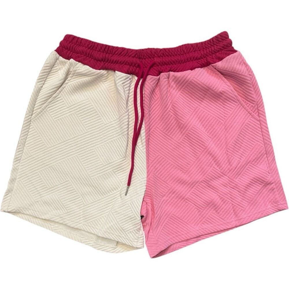 Pink Contrast Color Block Long Sleeve Top & Shorts Lounge Set NWT - Picture 4 of 14
